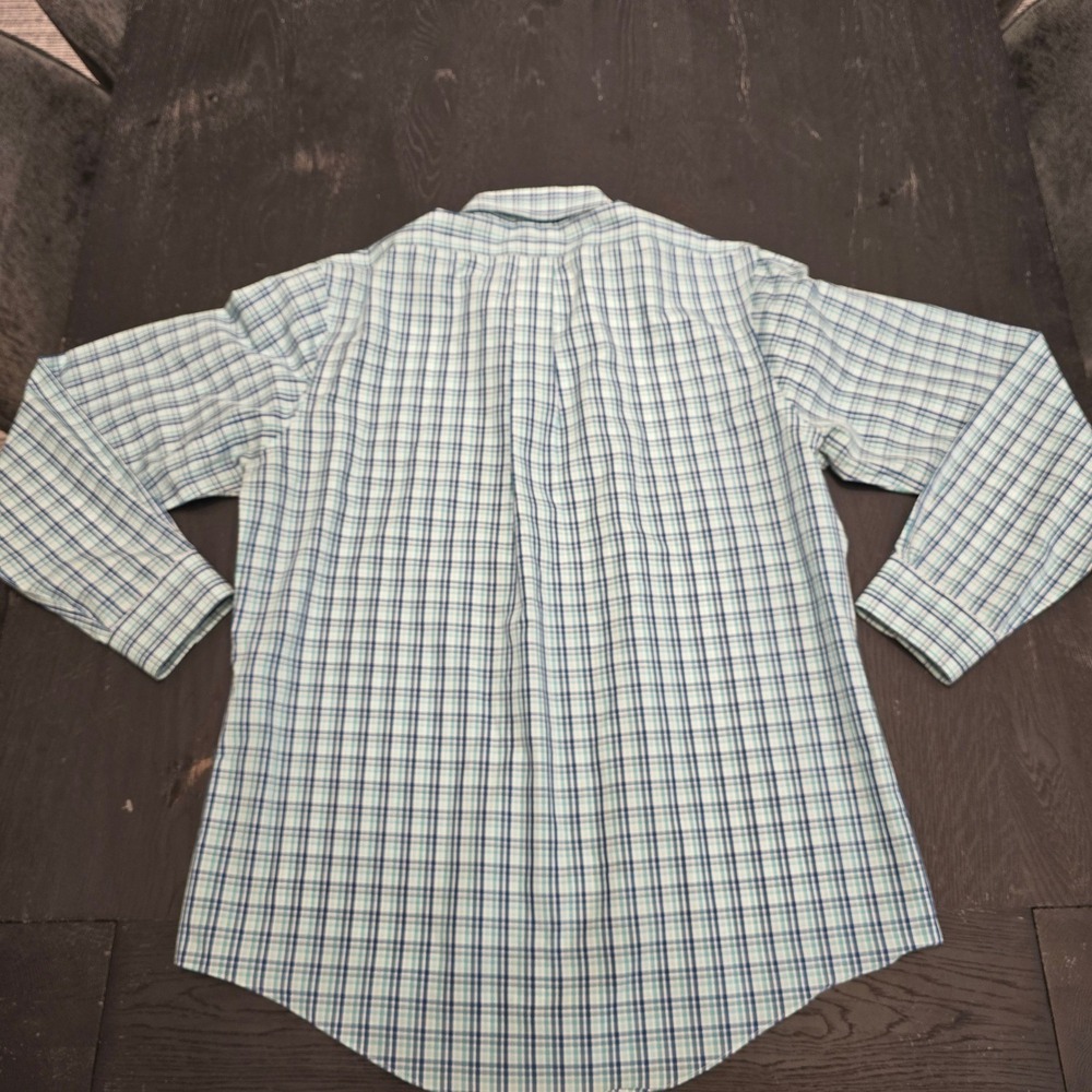 Brooks Brothers Non-Iron Supima Cotton Plaid Button Down Shirt Mens Large Teal - Picture 6 of 6